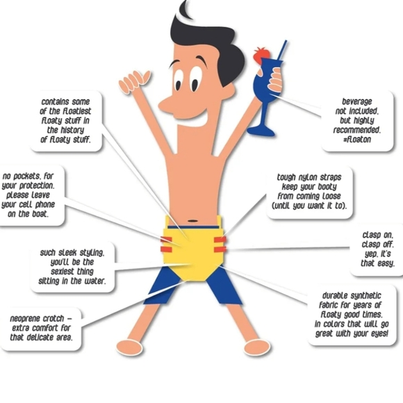 Floaty Pants Thong Pool Party in Your Pants Jacket Floatie Medium Adjustable New - Picture 7 of 12